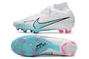 Chuteira Nike Air Zoom Mercurial Superfly IX Elite Campo - Branco e Azul