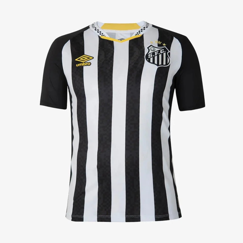 Camisa do Santos I 2025  preta e branca