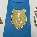 Camisa Seleção Argentina Home 2024/25 + Patch Campeão - Branca e Azul