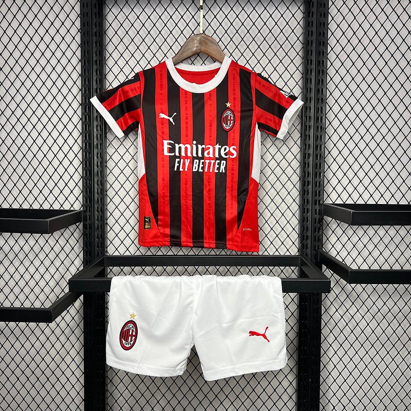 Conjunto Infantil Milan Home 24/25 - Vermelho e Preto