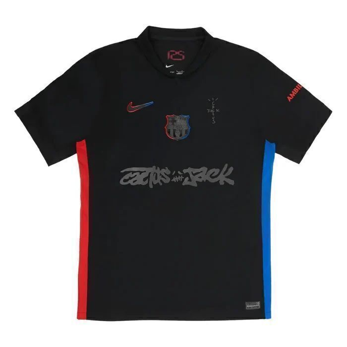 Camisa Barcelona Edição Especial Travis Scott 2025 Preta Masculina