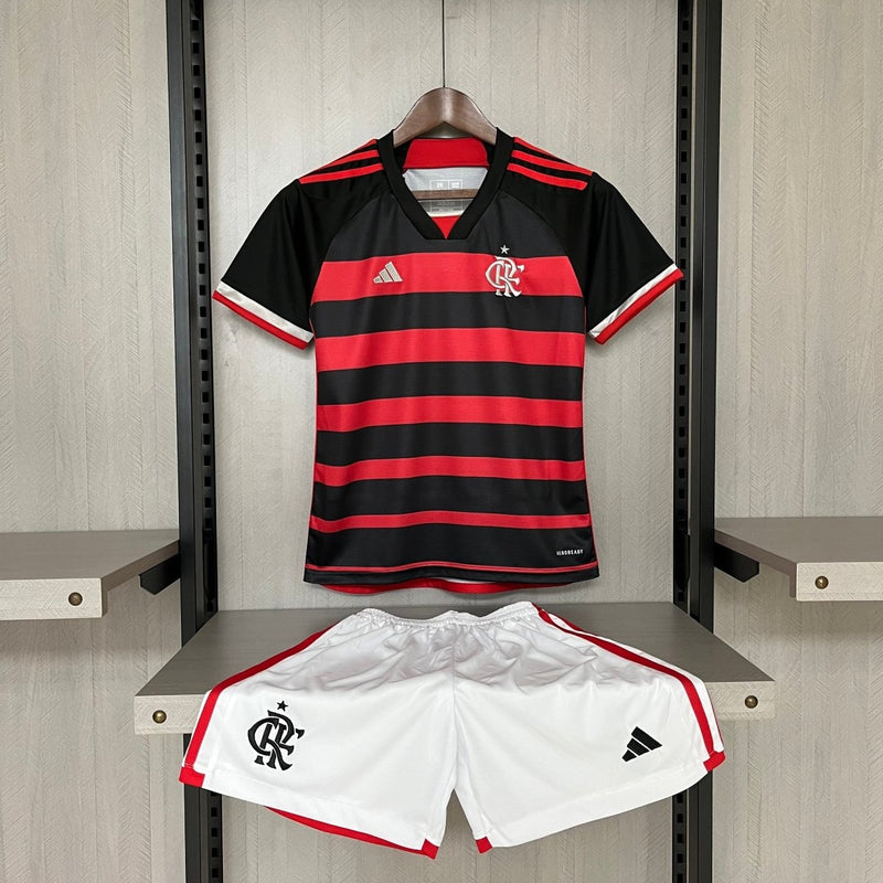 Kit Infantil Flamengo I 24/25 Torcedor Adidas - Vermelho+Preto