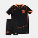 Kit Infantil Nike Total 90 Corinthians III 2025 Preto e Laranja